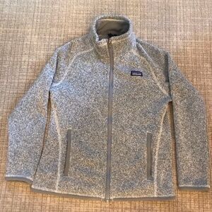 Gently used grayish white kids Patagonia better sweater size M/10